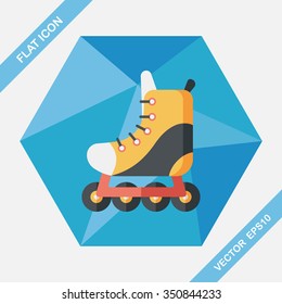 roller skates flat icon with long shadow,eps10