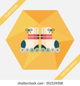 Roller skates flat icon with long shadow,eps10
