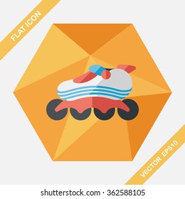 roller skates flat icon with long shadow,eps10