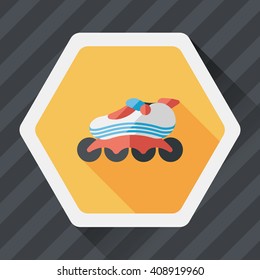 roller skates flat icon with long shadow,eps10