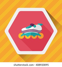 roller skates flat icon with long shadow,eps10