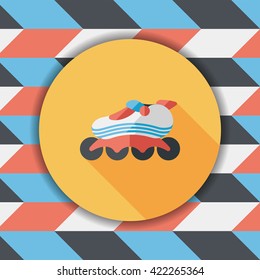 roller skates flat icon with long shadow,eps10