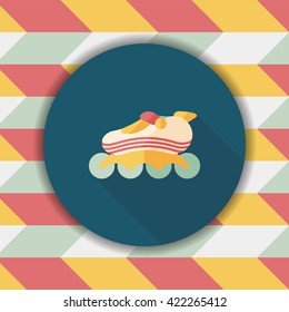 roller skates flat icon with long shadow,eps10