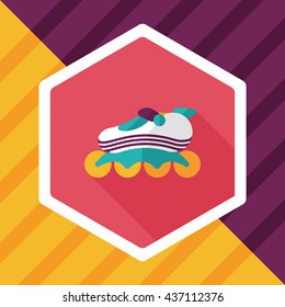 roller skates flat icon with long shadow,eps10