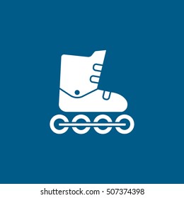 Roller Skates Flat Icon On Blue Background