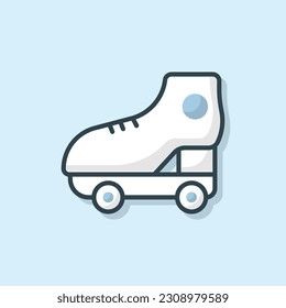 Roller Skates flat outlined icon