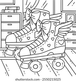 Patines de rodillos para niñas para colorear para niños