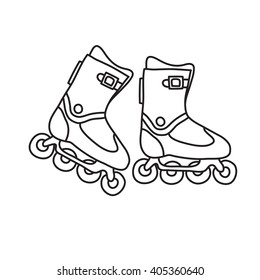 Roller skates. Hand drawn line icon.