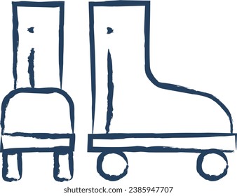 roller skates hand drawn vector illustration