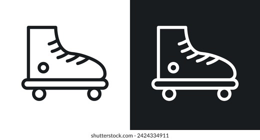 Roller Skates Icon Designed in a Line Style on White Background.