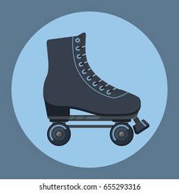 Roller skates icon. Flat design. Vector illustration.