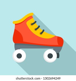 Roller skates icon. Flat illustration of roller skates vector icon for web design
