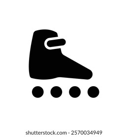 Roller skates icon Flat simple outline set