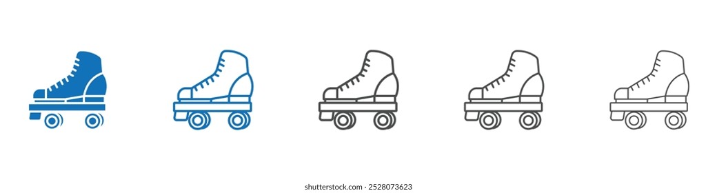 Roller skates icon Isolated flat vector in outline