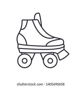 Roller Skates icon isolated on white background. Outline vector illustration.
