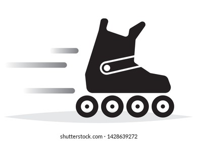 Roller skates icon isolated on white. Vector illustration