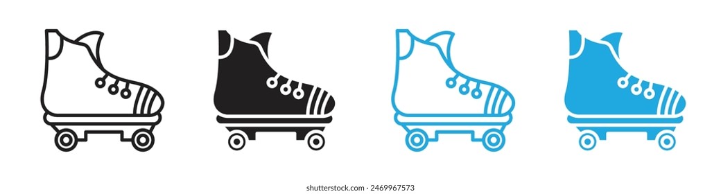 Roller skates icon line art vector