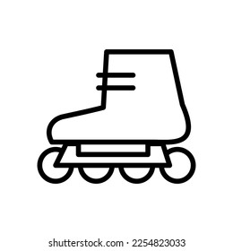 Roller skates icon line isolated on white background. Black flat thin icon on modern outline style. Linear symbol and editable stroke. Simple and pixel perfect stroke vector illustration