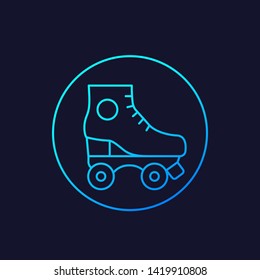 Roller skates icon, line vector