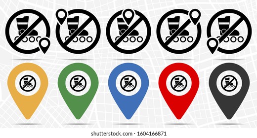 roller Skates icon in location set. Simple glyph, flat illustration element of universal theme icons