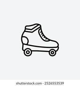 Roller skates icon on white background