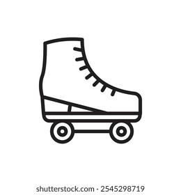 Roller skates icon outline set sign