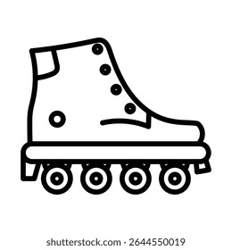 Roller skates icon outline set sign