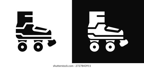 Rollschuhe Icon Set schwarz und weiß