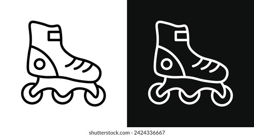 Roller Skates Icon Set. Vector Illustration