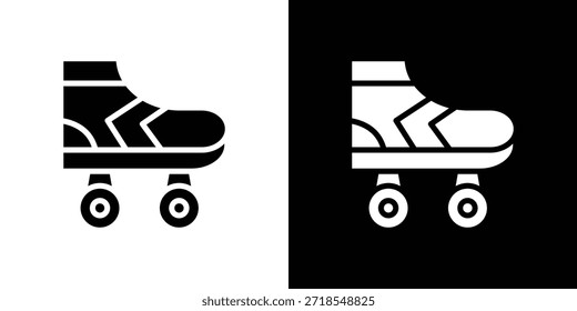 Roller skates icon silhouette vector illustration isolated flat style