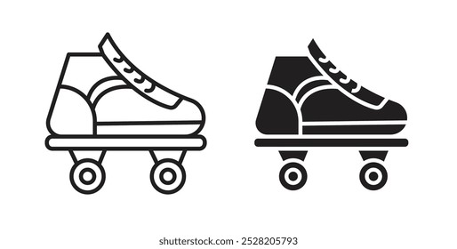 Roller skates icon in solid and stroke style.