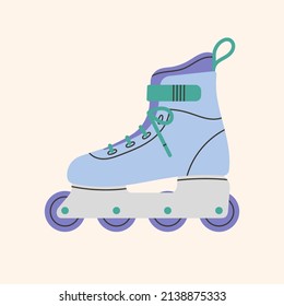 Roller skates icon. Sport and hobbies. Retro fashion style from 90s. Cute vector illustration in trendy calm colors. Hand drawn style. 