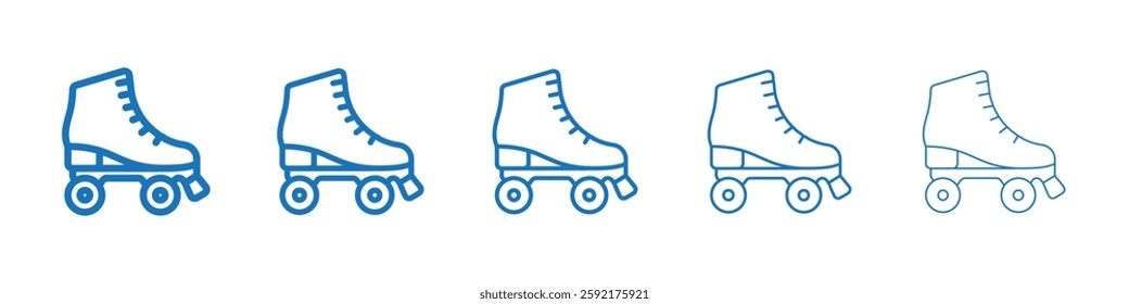 Roller skates icon Symbol collection thin outline set