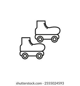 Roller skates icon Symbol mark in Outline style