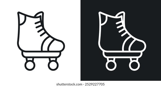 Roller skates icon in Thin line black color. flat simple vector symbols illustration.