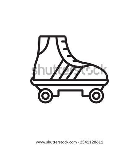 Roller skates icon Thin line flat illustration