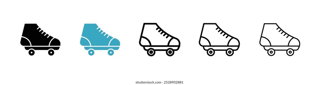 Roller skates icon vector illustration set