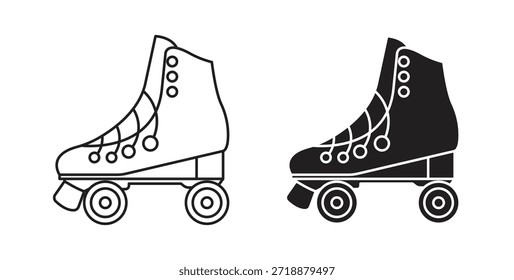 Roller skates icons set isolated on white background flat vector illustration.