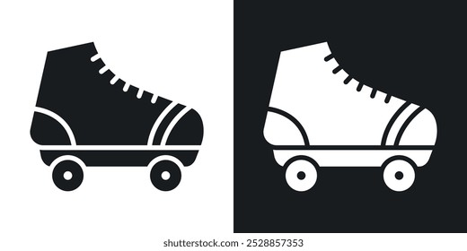 Roller skates icons. solid style vector