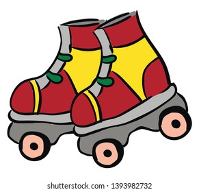 Roller Skates illustration vector on white background 