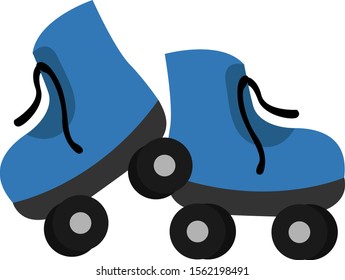 Roller skates, illustration, vector on white background.