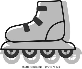 Roller skates, illustration, vector on white background.