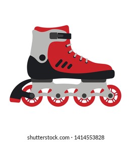 Roller skates isolated on white background. Skating shoe on wheels. Roller skating vector illustration