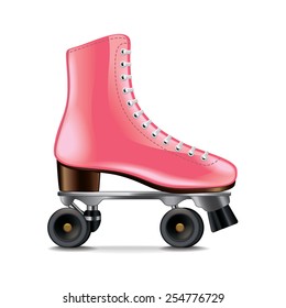 Roller skates isolated on white photo-realistic vector illustration