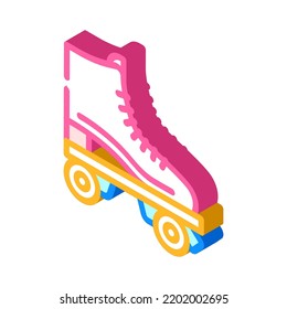 roller skates kid leisure isometric icon vector. roller skates kid leisure sign. isolated symbol illustration