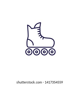 Roller skates line icon isolated on white