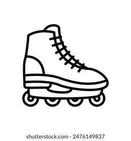 roller skates, line icon, isolated background