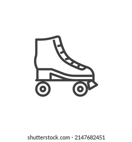 Roller Skates line icon. linear style sign for mobile concept and web design. Roller skate shoe outline vector icon. Symbol, logo illustration. Vector graphics