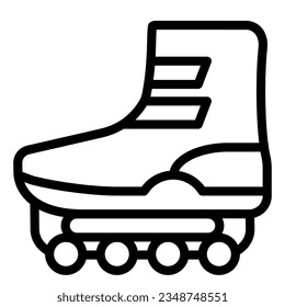 Roller skates line icon. Shoe on casters vector illustration isolated on white. Footwear outline style designed for and app. Eps 10.