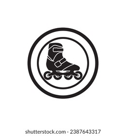Roller skates logo icon vector template illustration design.